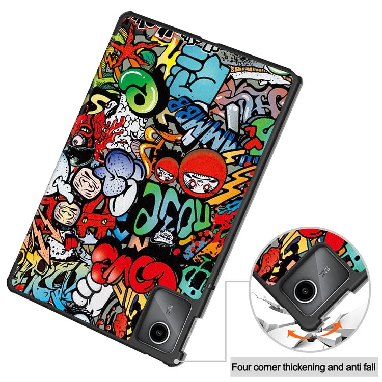 For Lenovo Tab M11 / Xiaoxin Pad 11 2024 Case Trifold Stand Pattern Printing Tablet Leather Cover