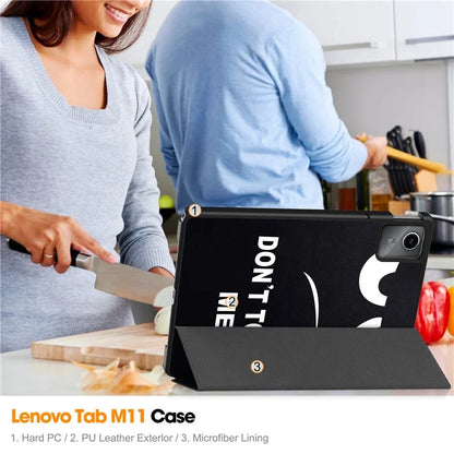 For Lenovo Tab M11 / Xiaoxin Pad 11 2024 Case Trifold Stand Pattern Printing Tablet Leather Cover