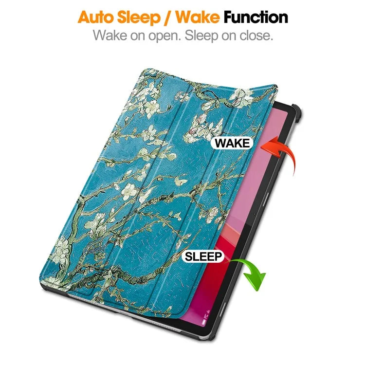 For Lenovo Tab M11 / Xiaoxin Pad 11 2024 Case Trifold Stand Pattern Printing Tablet Leather Cover
