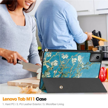For Lenovo Tab M11 / Xiaoxin Pad 11 2024 Case Trifold Stand Pattern Printing Tablet Leather Cover