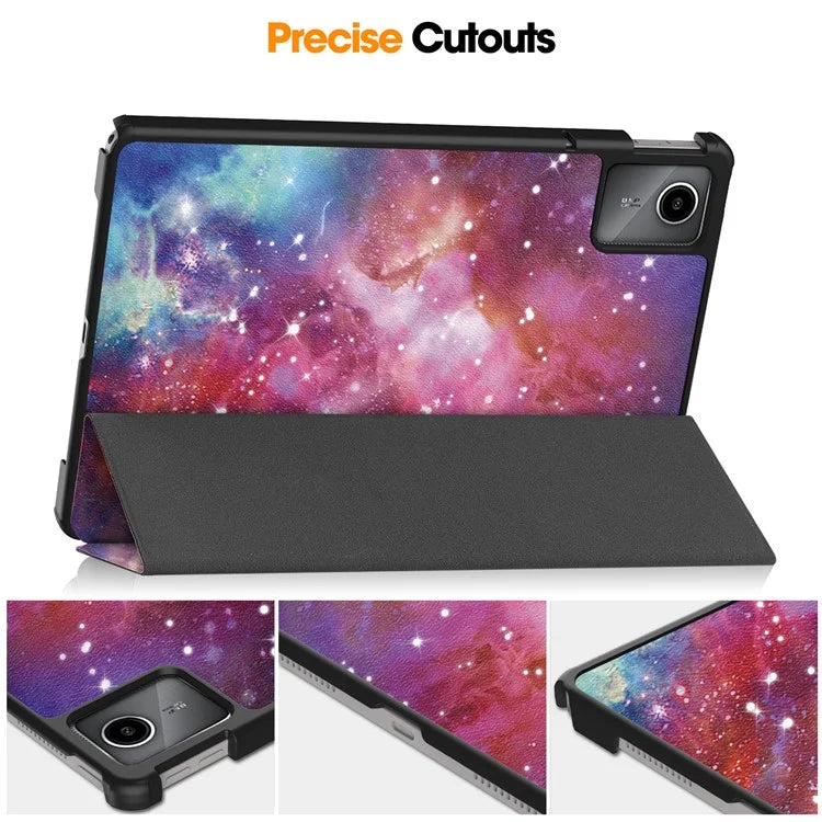For Lenovo Tab M11 / Xiaoxin Pad 11 2024 Case Trifold Stand Pattern Printing Tablet Leather Cover