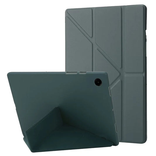 For Samsung Galaxy Tab A9+ Case Origami Stand Leather+Silicone Tablet Cover