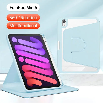 For iPad mini (2021) Tablet Case Auto Wake / Sleep Folio Rotary Stand Cover