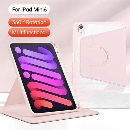 For iPad mini (2021) Tablet Case Auto Wake / Sleep Folio Rotary Stand Cover
