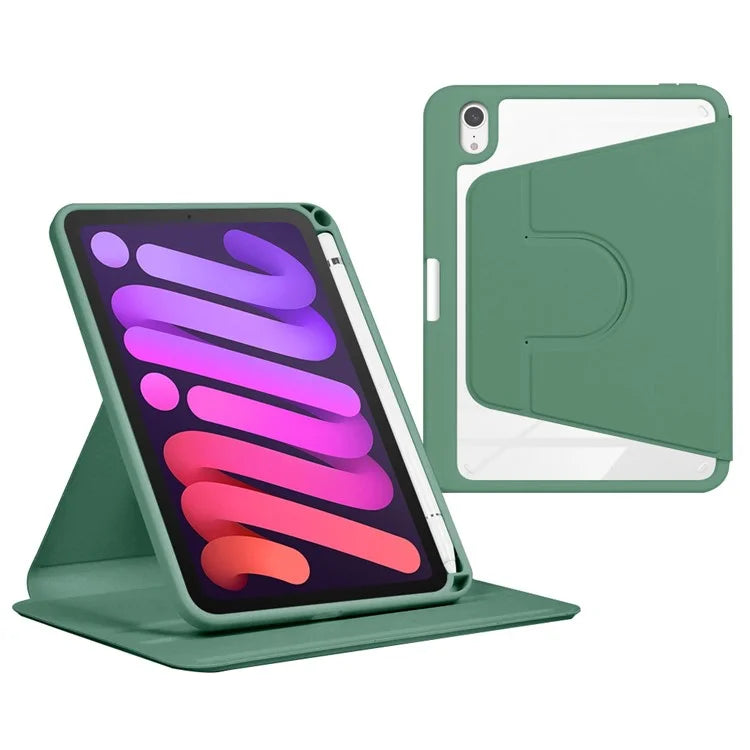 For iPad mini (2021) Tablet Case Auto Wake / Sleep Folio Rotary Stand Cover