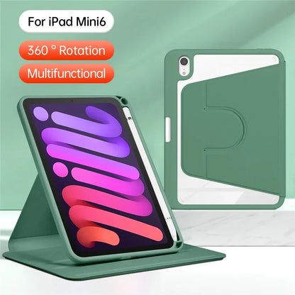 For iPad mini (2021) Tablet Case Auto Wake / Sleep Folio Rotary Stand Cover