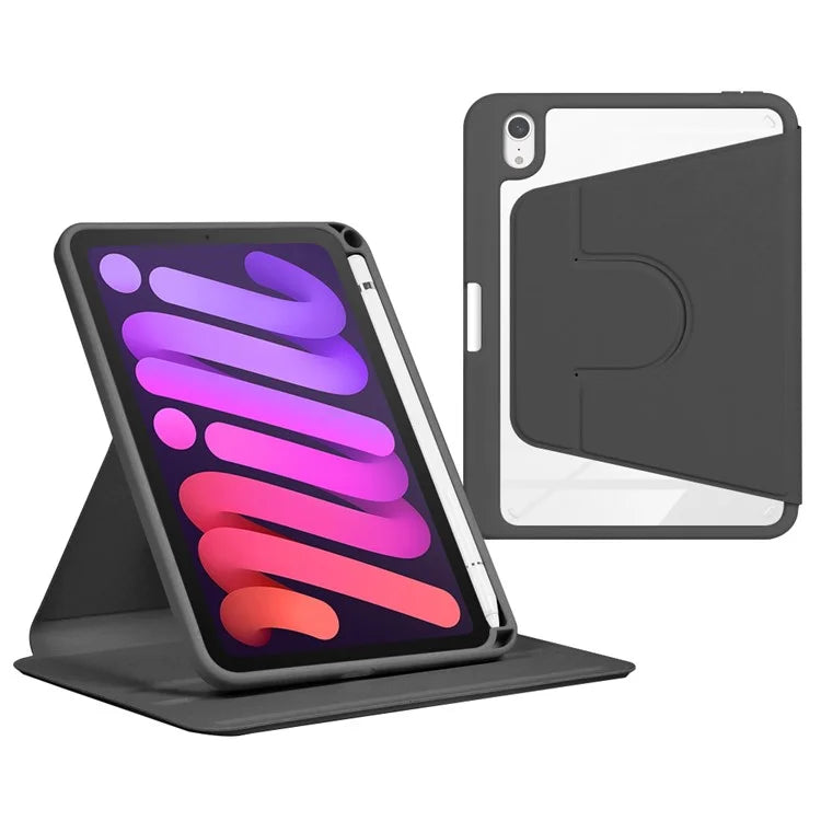 For iPad mini (2021) Tablet Case Auto Wake / Sleep Folio Rotary Stand Cover