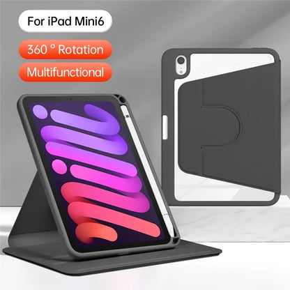 For iPad mini (2021) Tablet Case Auto Wake / Sleep Folio Rotary Stand Cover