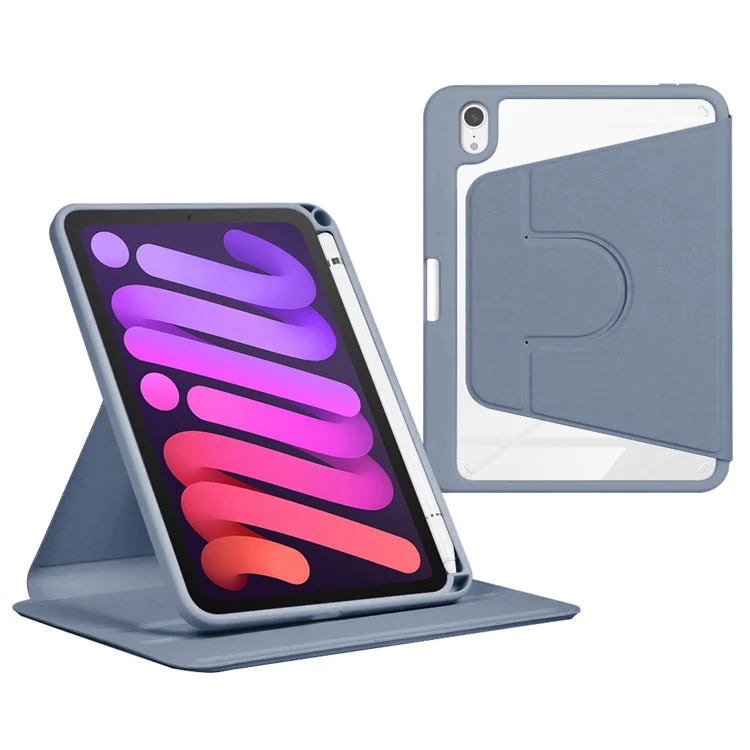 For iPad mini (2021) Tablet Case Auto Wake / Sleep Folio Rotary Stand Cover