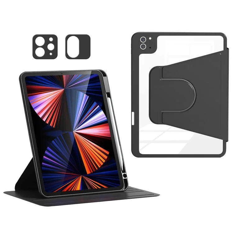 For iPad Air (2020) / (2022) / iPad Pro 11-inch (2018) / (2020) / (2021) / (2022) Tablet Case Anti-drop PU Leather+Acrylic+TPU Cover