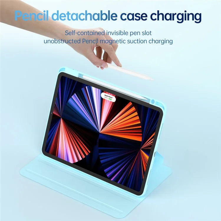 For iPad Air (2020) / (2022) / iPad Pro 11-inch (2018) / (2020) / (2021) / (2022) Tablet Case Anti-drop PU Leather+Acrylic+TPU Cover
