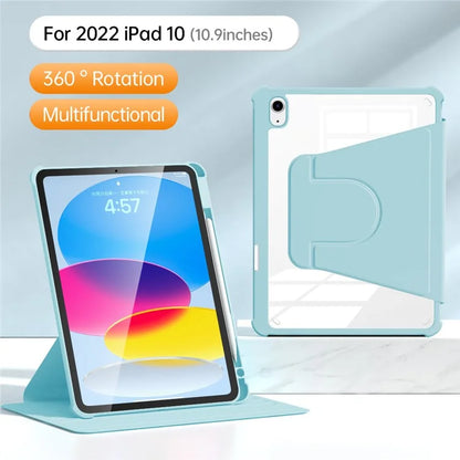For iPad 10.9 (2022) Case Anti-scratch PU Leather+Acrylic+TPU Auto Wake / Sleep Tablet Cover