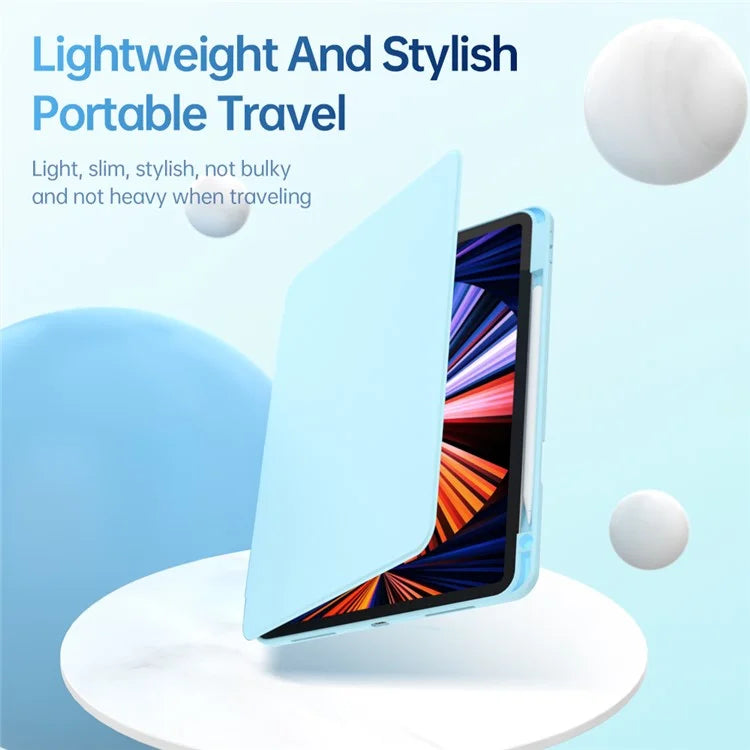 For iPad 10.9 (2022) Case Anti-scratch PU Leather+Acrylic+TPU Auto Wake / Sleep Tablet Cover
