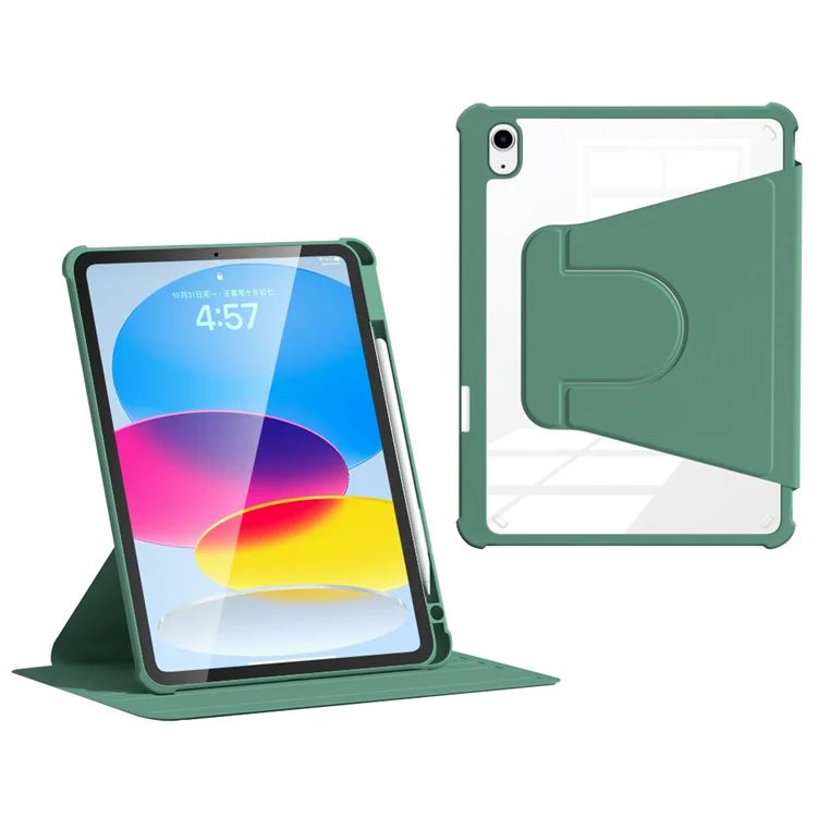For iPad 10.9 (2022) Case Anti-scratch PU Leather+Acrylic+TPU Auto Wake / Sleep Tablet Cover