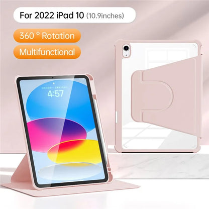 For iPad 10.9 (2022) Case Anti-scratch PU Leather+Acrylic+TPU Auto Wake / Sleep Tablet Cover