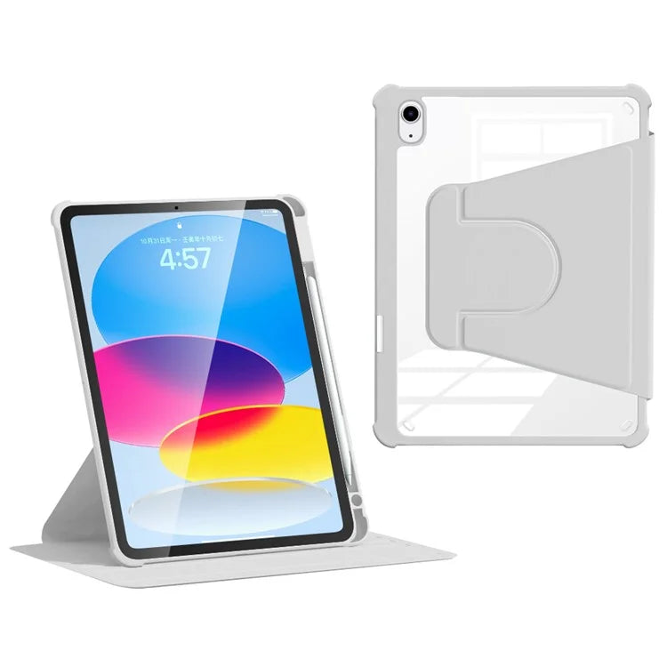 For iPad 10.9 (2022) Case Anti-scratch PU Leather+Acrylic+TPU Auto Wake / Sleep Tablet Cover