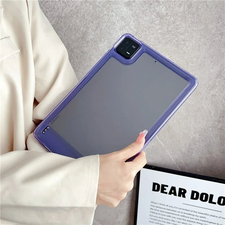 For Xiaomi Pad 6 / Pad 6 Pro Case Transparent Acrylic+TPU Tablet Back Cover