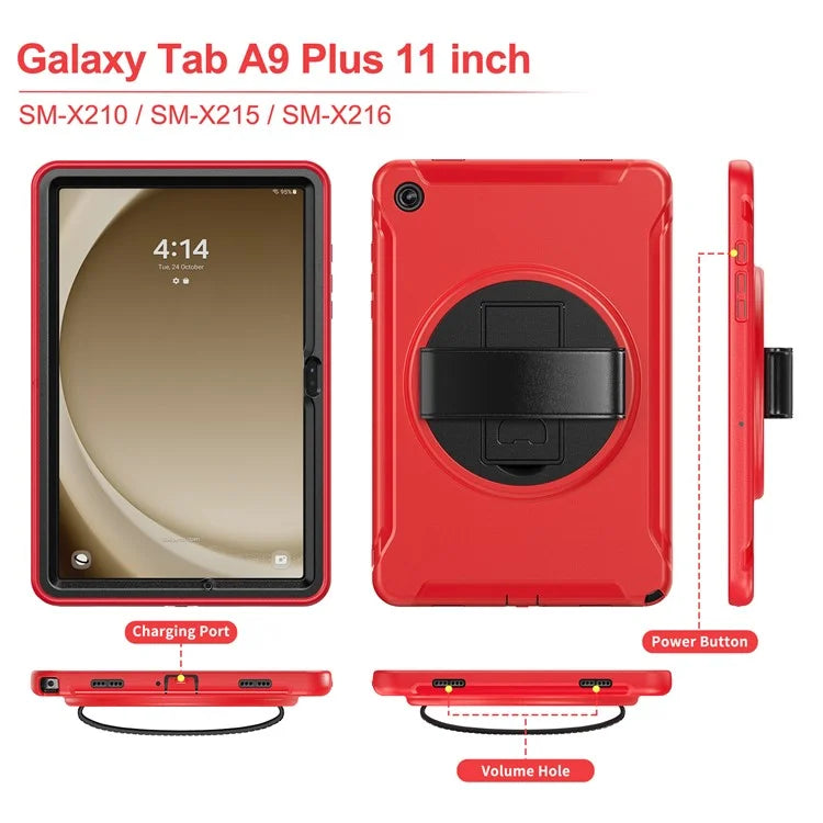 For Samsung Galaxy Tab A9+ Kickstand Back Cover PC+TPU Tablet Case