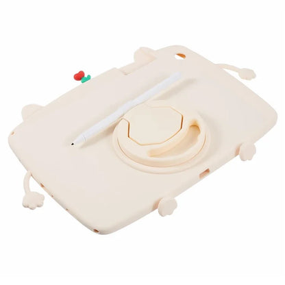 For Samsung Galaxy Tab A9+ Silicone Case Rotary Kickstand Cat Style Tablet Cover