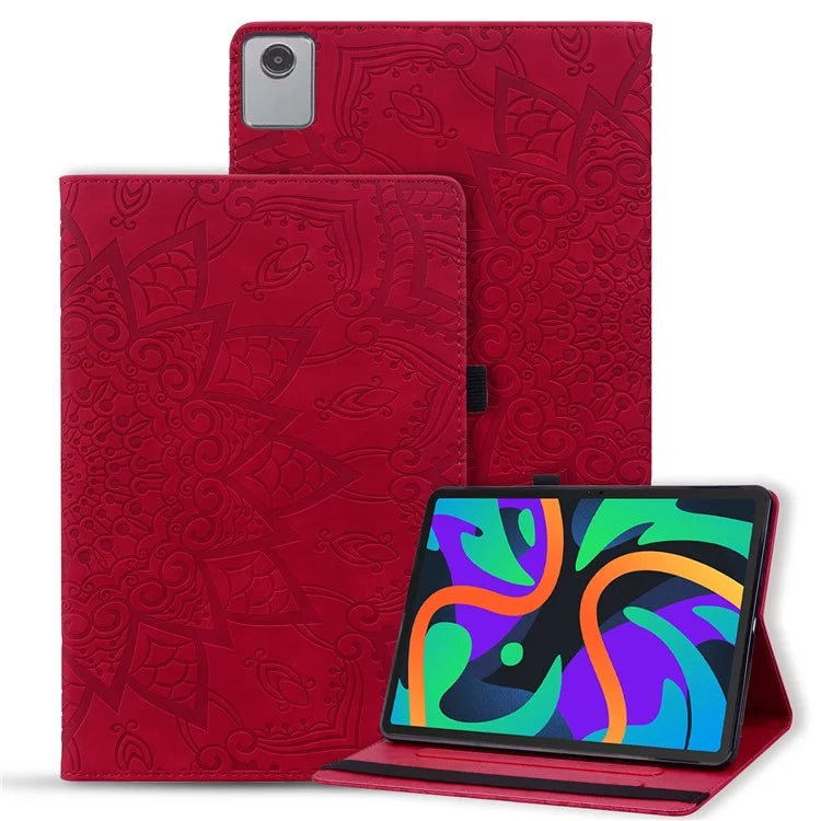 For Lenovo Tab M11 / Xiaoxin Pad 11 2024 Protective Shell Flower Pattern PU Leather Stand Tablet Cover