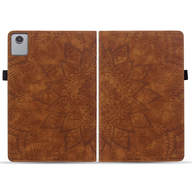 For Lenovo Tab M11 / Xiaoxin Pad 11 2024 Protective Shell Flower Pattern PU Leather Stand Tablet Cover