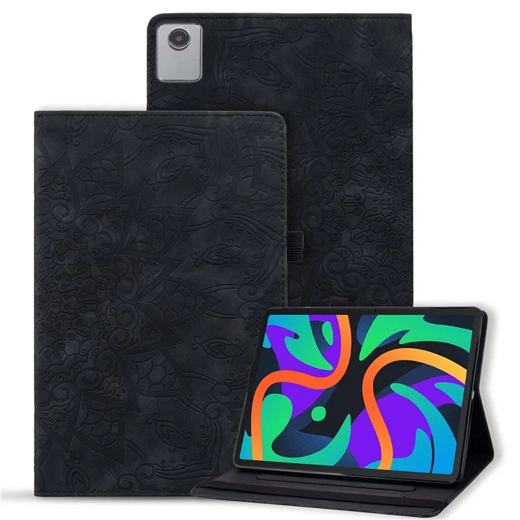 For Lenovo Tab M11 / Xiaoxin Pad 11 2024 Protective Shell Flower Pattern PU Leather Stand Tablet Cover