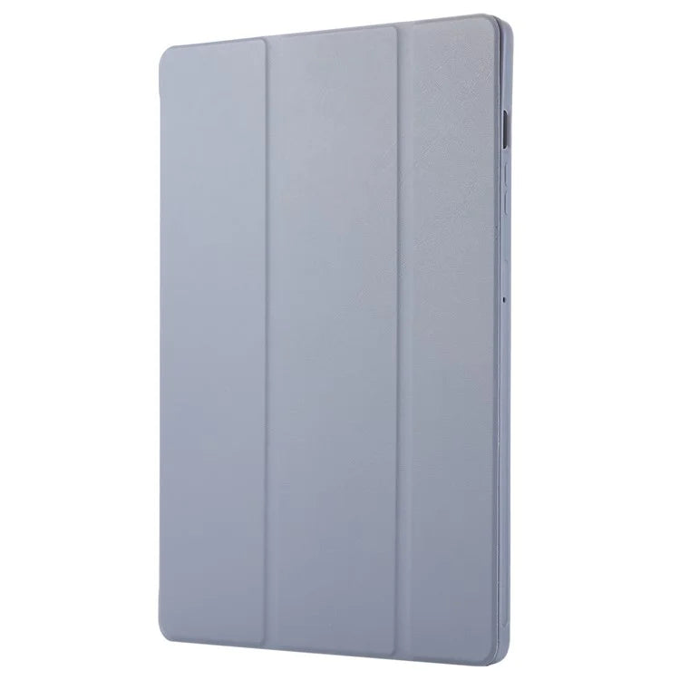 For Samsung Galaxy Tab S9+ / S9 FE+ Case Solid Color Tri-Fold Stand Anti-Drop PU Tablet Cover with Pencil Slot