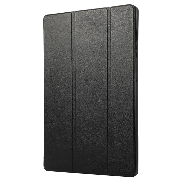 For Samsung Galaxy Tab S9+ / S9 FE+ Case Solid Color Tri-Fold Stand Anti-Drop PU Tablet Cover with Pencil Slot