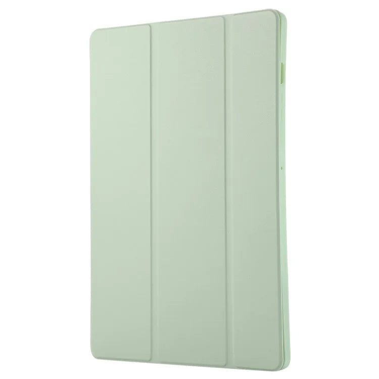 For Samsung Galaxy Tab S9+ / S9 FE+ Case Solid Color Tri-Fold Stand Anti-Drop PU Tablet Cover with Pencil Slot