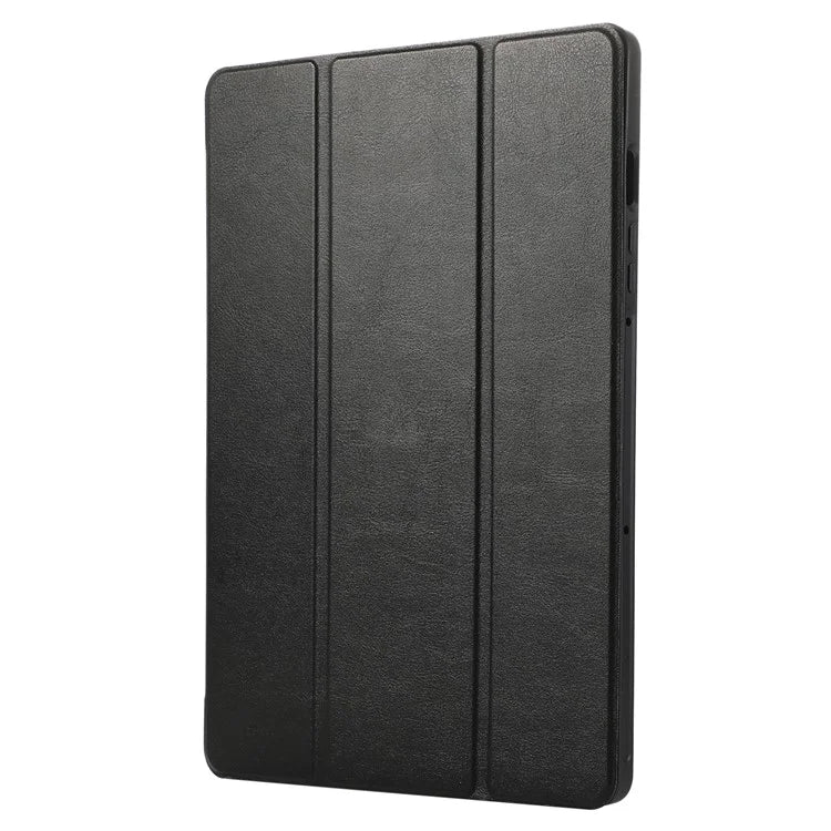 For Samsung Galaxy Tab S9 / Tab S9 FE Tablet Case Tri-Fold Stand Solid Color Shockproof PU Cover with Pencil Slot