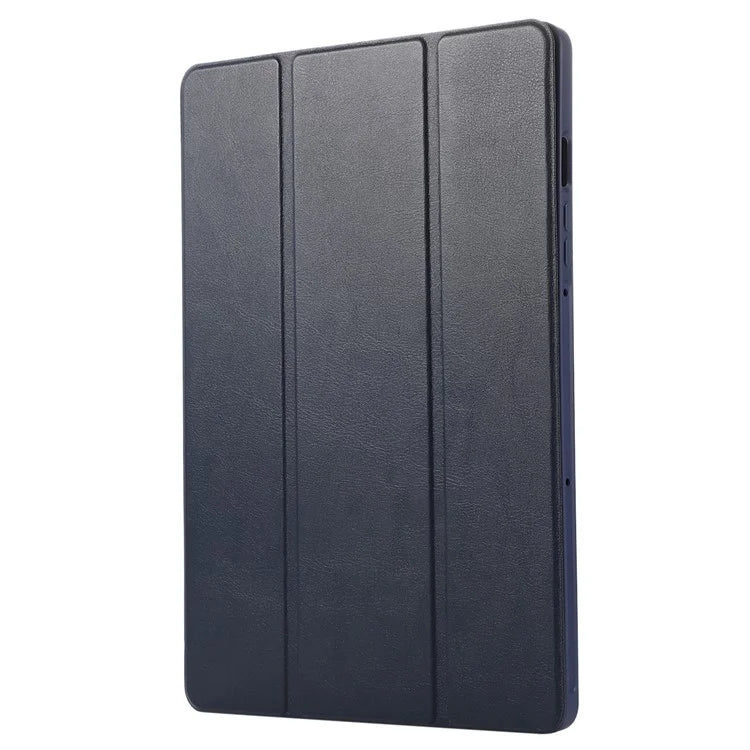 For Samsung Galaxy Tab S9 / Tab S9 FE Tablet Case Tri-Fold Stand Solid Color Shockproof PU Cover with Pencil Slot