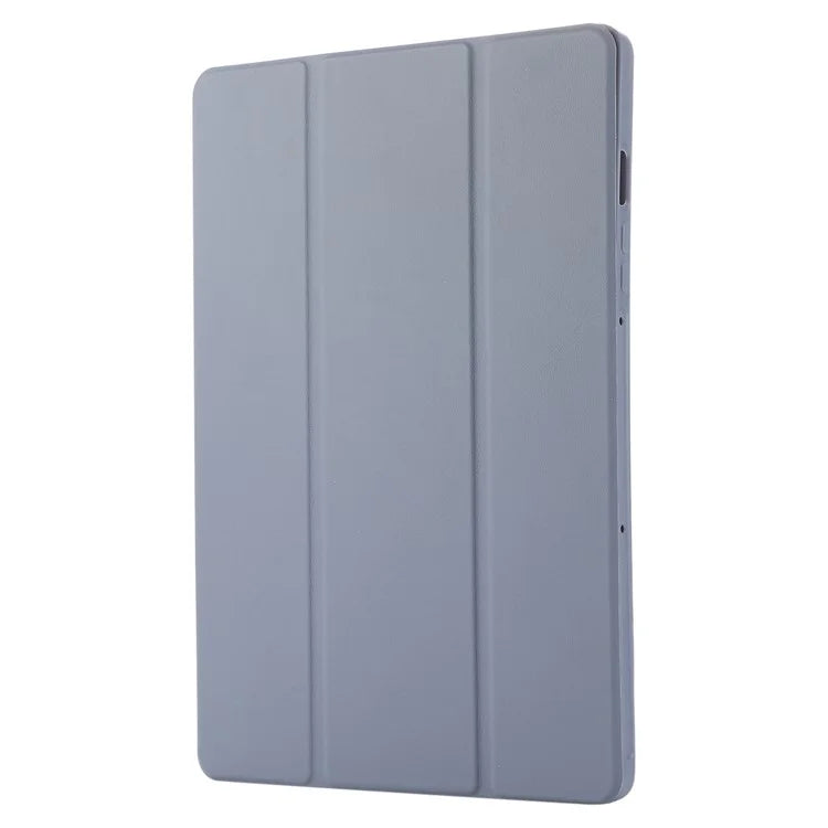 For Samsung Galaxy Tab S9 / Tab S9 FE Tablet Case Tri-Fold Stand Solid Color Shockproof PU Cover with Pencil Slot