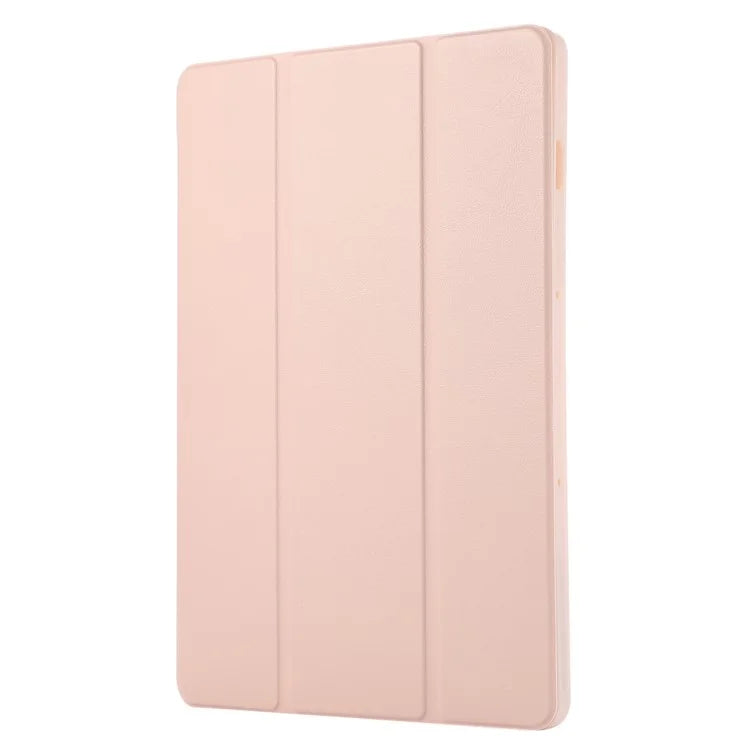 For Samsung Galaxy Tab S9 / Tab S9 FE Tablet Case Tri-Fold Stand Solid Color Shockproof PU Cover with Pencil Slot