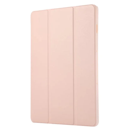 For Samsung Galaxy Tab S9 / Tab S9 FE Tablet Case Tri-Fold Stand Solid Color Shockproof PU Cover with Pencil Slot