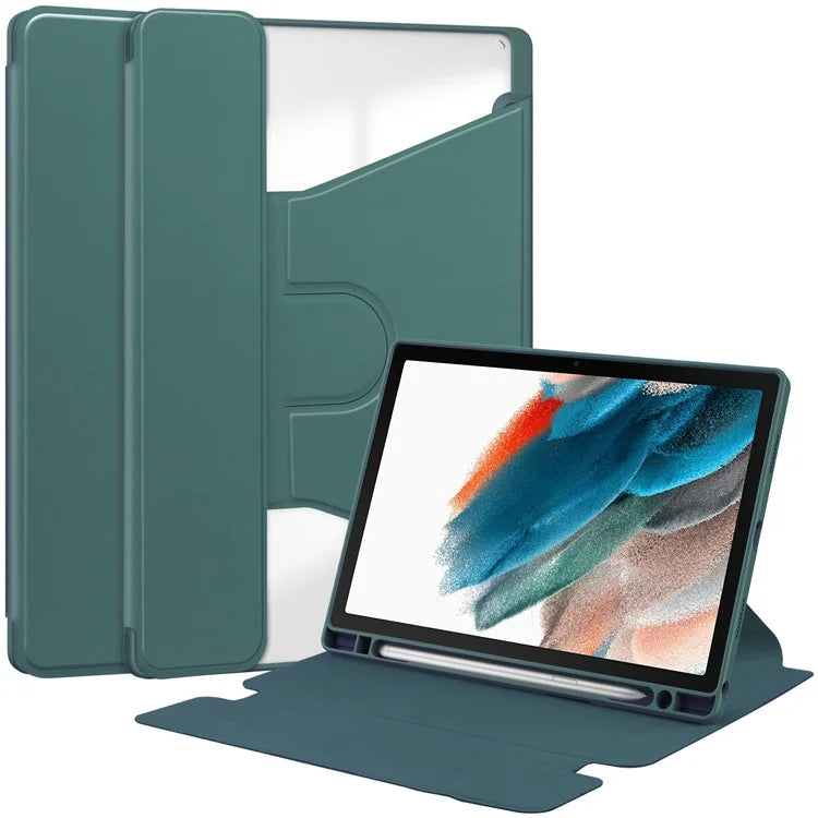 For Samsung Galaxy Tab A8 10.5 (2021) / (2022) Rotating Case PU Leather Tablet Cover (without Keyboard)ish Green