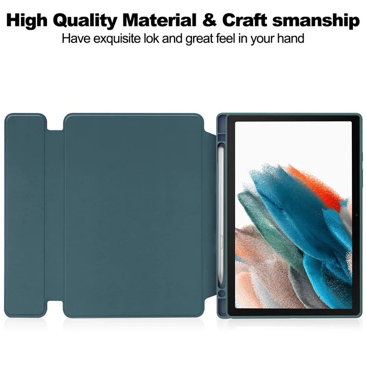 For Samsung Galaxy Tab A8 10.5 (2021) / (2022) Rotating Case PU Leather Tablet Cover (without Keyboard)ish Green