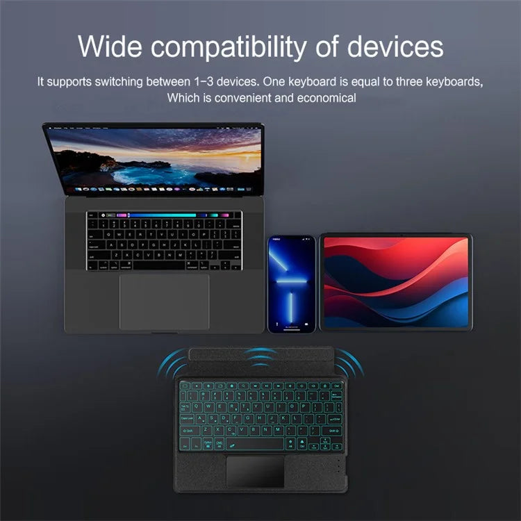 For Lenovo Tab M11 / Xiaoxin Pad 11 2024 Tablet Case Leather Stand Cover+Detachable Bluetooth Keyboard with Backlight