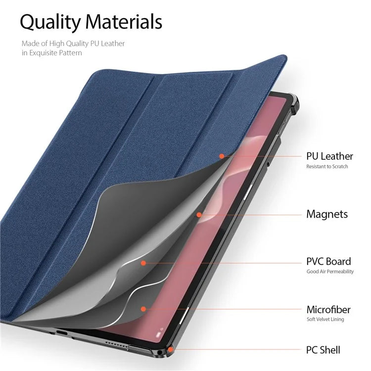 DUX DUCIS Domo Series for Lenovo Tab M11 / Xiaoxin Pad 11 2024 Leather Case Tri-fold Stand Tablet Cover