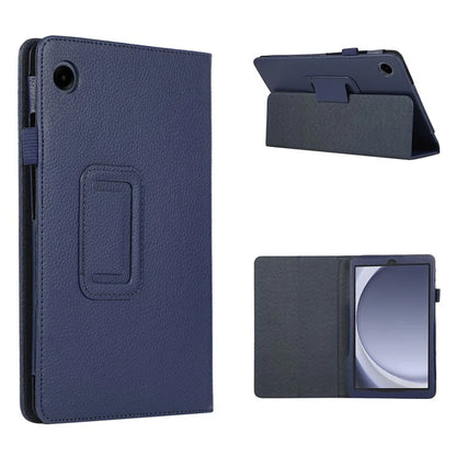 For Samsung Galaxy Tab A9 Tablet Case Litchi Texture PU Leather Bi-fold Stand Cover