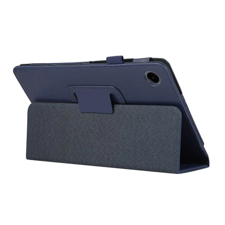 For Samsung Galaxy Tab A9 Tablet Case Litchi Texture PU Leather Bi-fold Stand Cover