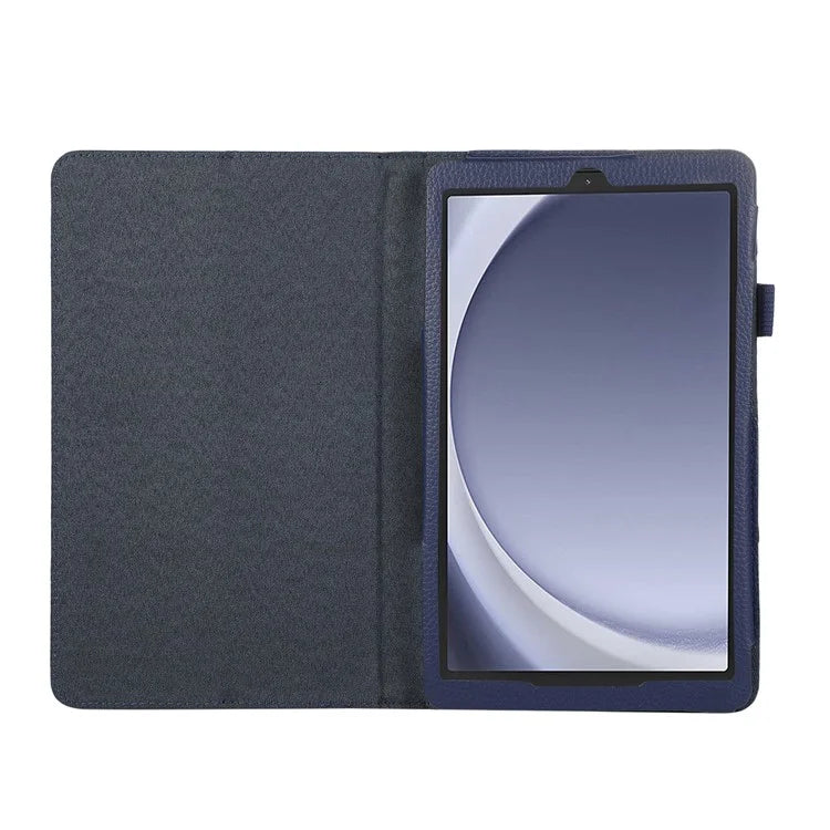 For Samsung Galaxy Tab A9 Tablet Case Litchi Texture PU Leather Bi-fold Stand Cover