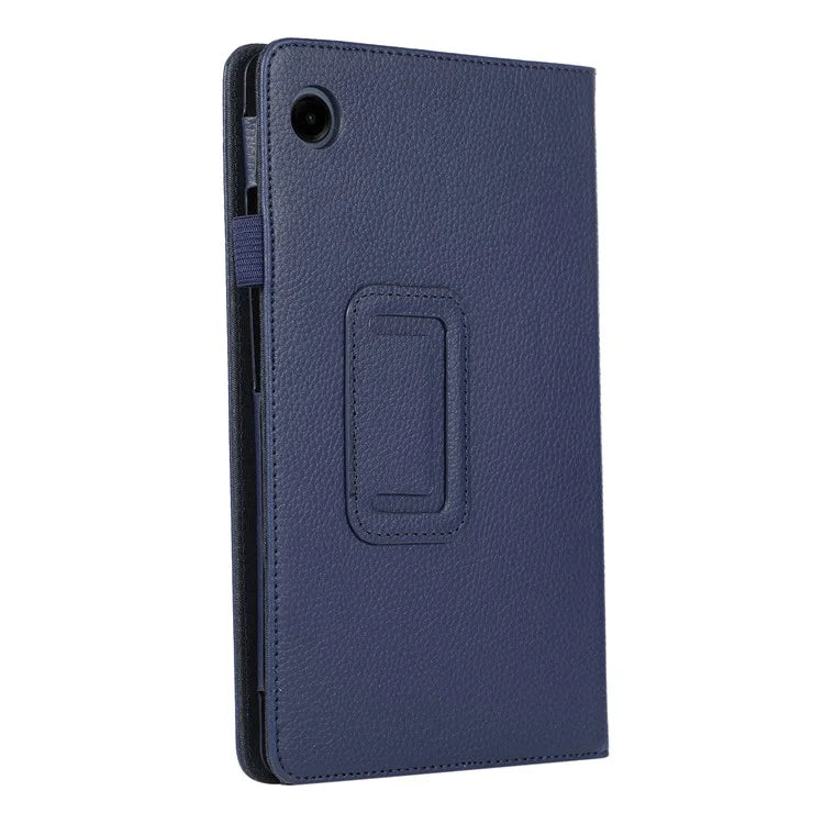 For Samsung Galaxy Tab A9 Tablet Case Litchi Texture PU Leather Bi-fold Stand Cover