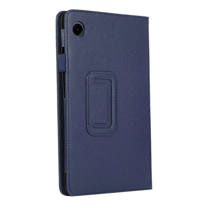 For Samsung Galaxy Tab A9 Tablet Case Litchi Texture PU Leather Bi-fold Stand Cover