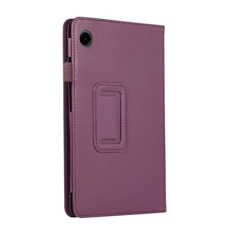 For Samsung Galaxy Tab A9 Tablet Case Litchi Texture PU Leather Bi-fold Stand Cover
