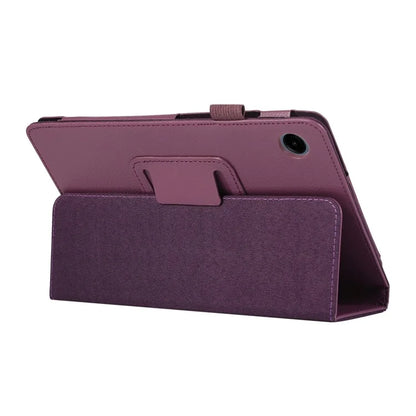 For Samsung Galaxy Tab A9 Tablet Case Litchi Texture PU Leather Bi-fold Stand Cover