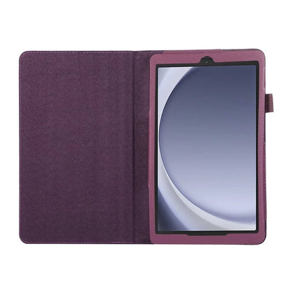For Samsung Galaxy Tab A9 Tablet Case Litchi Texture PU Leather Bi-fold Stand Cover
