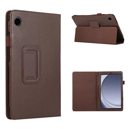 For Samsung Galaxy Tab A9 Tablet Case Litchi Texture PU Leather Bi-fold Stand Cover