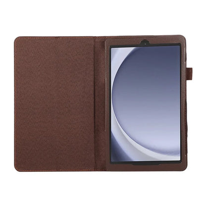 For Samsung Galaxy Tab A9 Tablet Case Litchi Texture PU Leather Bi-fold Stand Cover