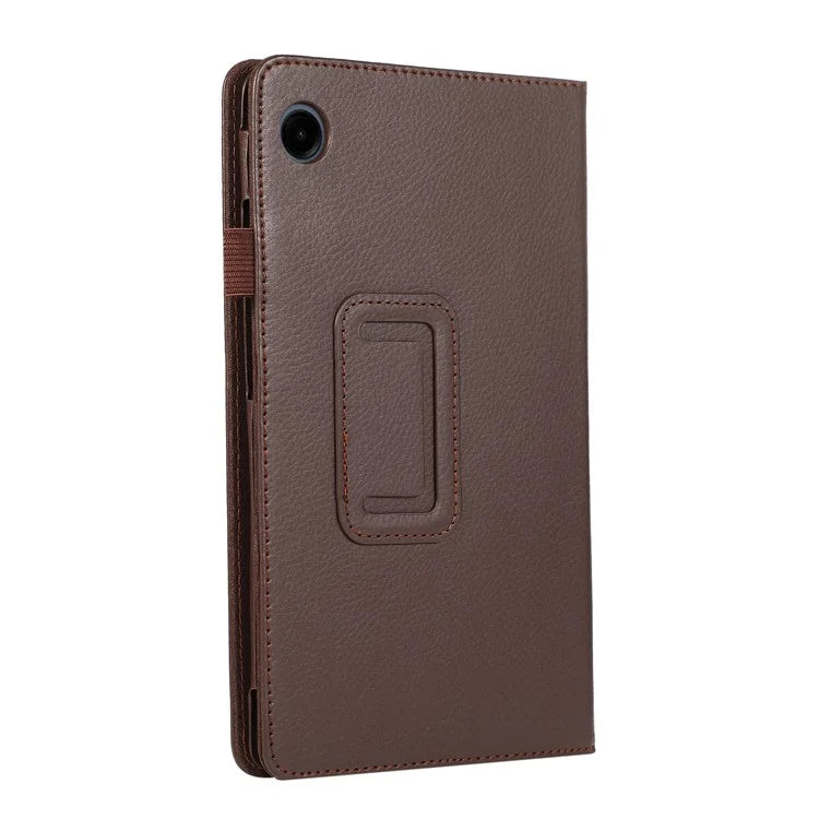 For Samsung Galaxy Tab A9 Tablet Case Litchi Texture PU Leather Bi-fold Stand Cover