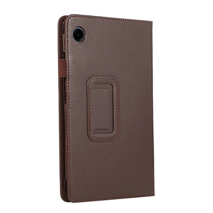 For Samsung Galaxy Tab A9 Tablet Case Litchi Texture PU Leather Bi-fold Stand Cover